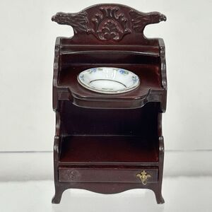 Vtg Bespaq Miniature Dollhouse Victorian Wash Stand Basin Porcelain Bowl 1453